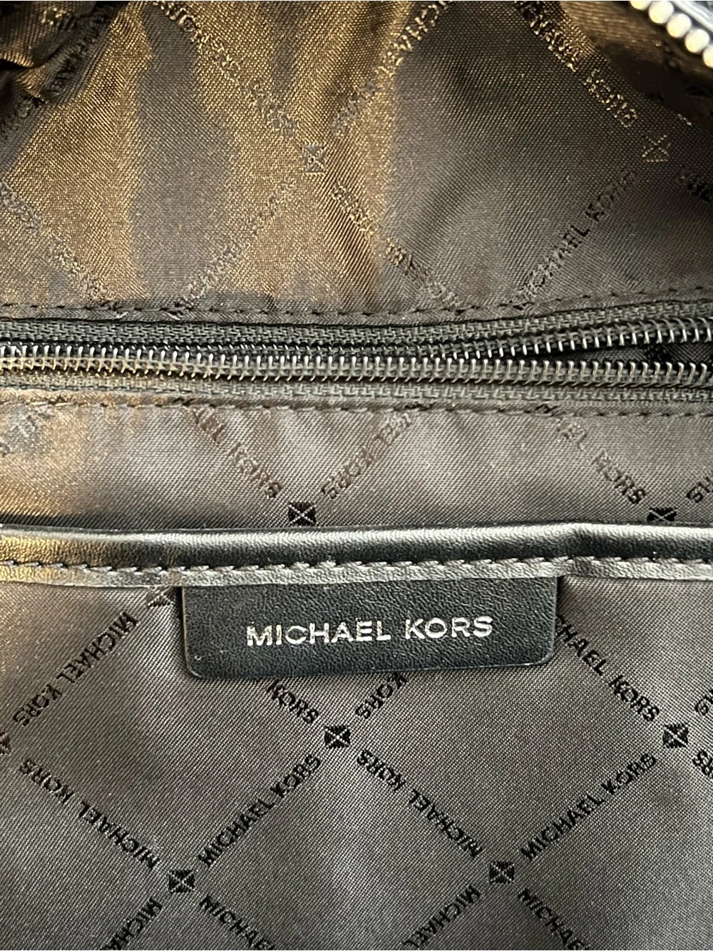 Michael Kors Black & Gray Signature Backpack